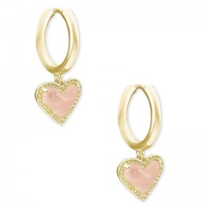 Blush Heart Charm Kolczyki Hoop Serce Huggie Kolczyki dla kobiet, modna biżuteria